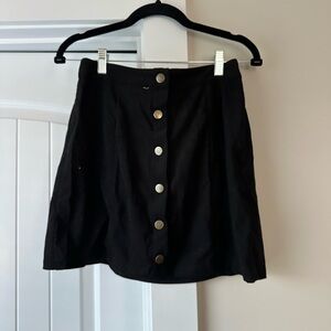 SHEIN Black Mini Skirt with Button Detail